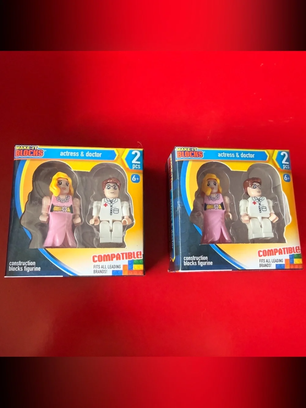 NEW Set of 2 Make-It Blocks Play 4 Figures Boy Girl